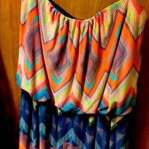Colorful strapless dress